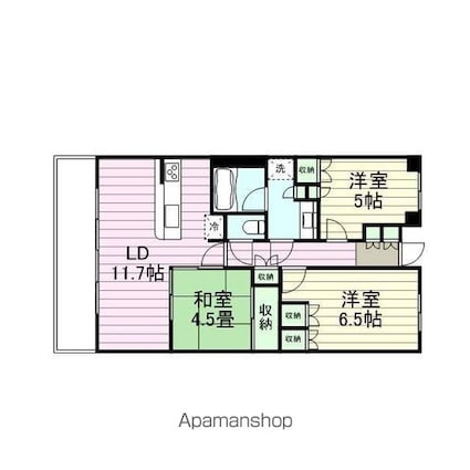 ドゥーエ仙台イースト[3LDK/68.63m2]の間取図