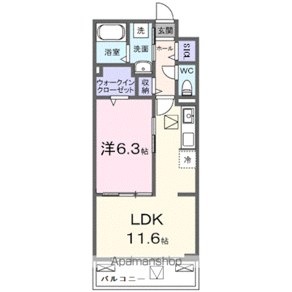 リルーム　東近江[1LDK/42.59m2]の間取図