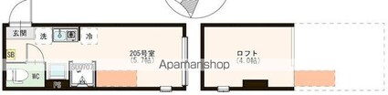Ｅｍａｒｉｅ代田橋[1R/13.64m2]の間取図