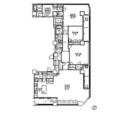ＭＦＰＲ目黒タワー[3LDK/229.28m2]の間取図