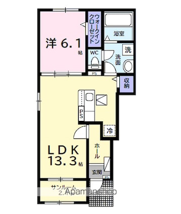 プレリュード[1LDK/50.01m2]の間取図