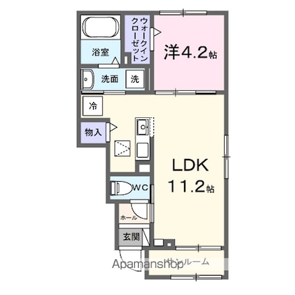 カメリアフォレスト[1LDK/39.17m2]の間取図