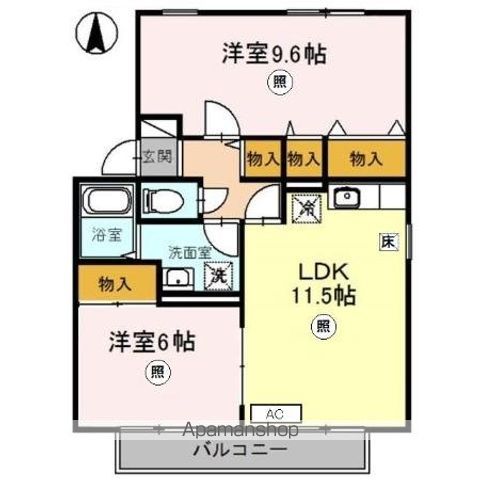 ロイヤルファミールII Cの間取り写真
