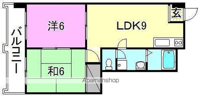 カサグランデ市坪[2LDK/34.8m2]の間取図