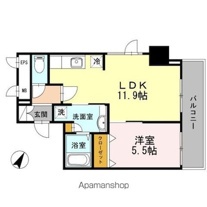 セルティスコート[1LDK/41.91m2]の間取図