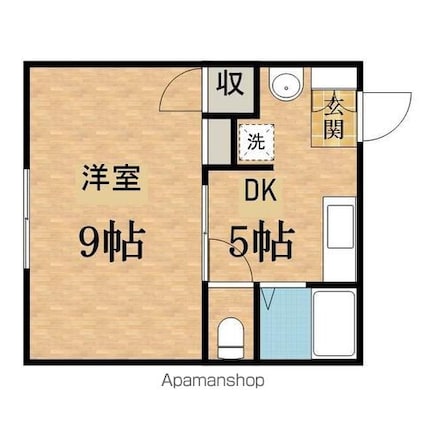 パークヒルズ高幡Ⅲ[1DK/29.8m2]の間取図