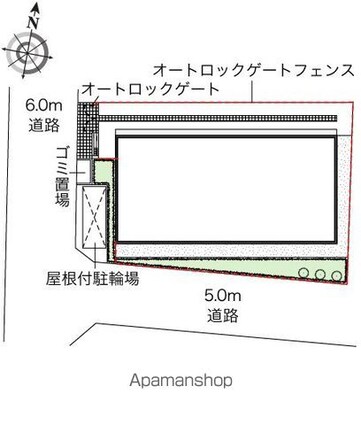 東京都練馬区春日町２丁目[1K/25.06m2]の配置図