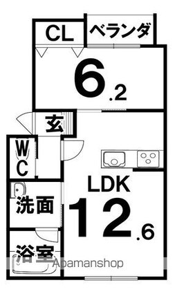 仮称）西６南２９ＭＳ[1LDK/42.5m2]の間取図