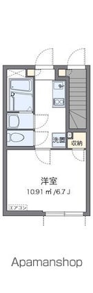 クレイノ葵芳　２号館[1K/21.43m2]の間取図