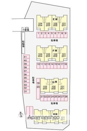クラール元山Ｆ[1LDK/45.84m2]の配置図
