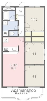 アリビオレジデンシア[3LDK/75m2]の間取図