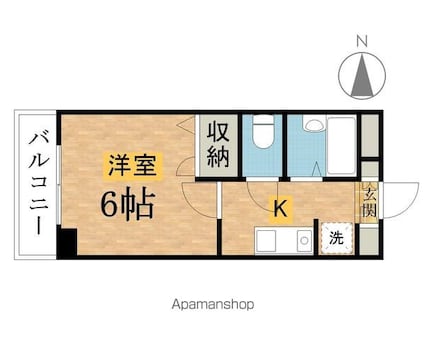 アースリソース壱番館[1K/20.08m2]の間取図