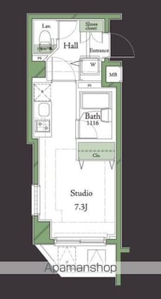 ＨＦ明大前レジデンス[1R/21.48m2]の間取図