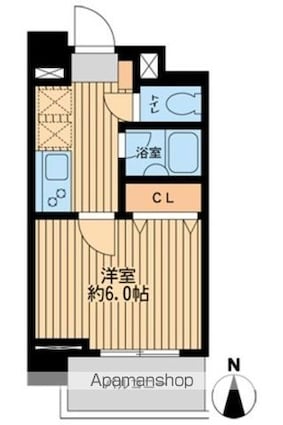 ジョイシティ住吉[1K/22.12m2]の間取図
