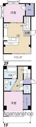 東京都北区西ケ原４丁目[2DK/58.5m2]の間取図