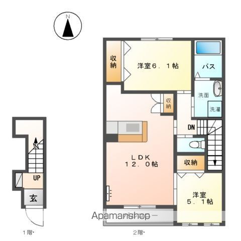 【岐阜市長良のアパートの間取り】