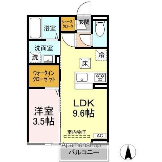 ネオ・アコール[1LDK/33.39m2]の間取図