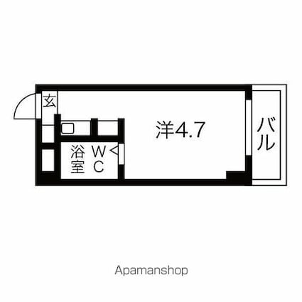 ハートイン大針[1K/15.76m2]の間取図