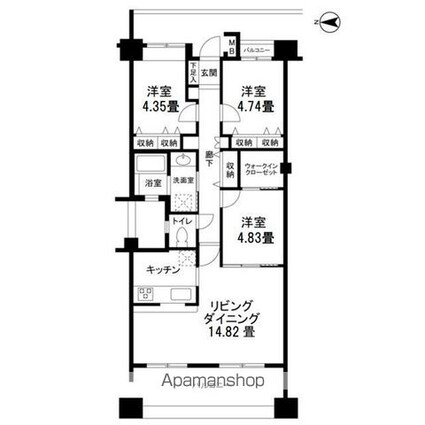 プレストンフォーレ[3LDK/72.05m2]の間取図