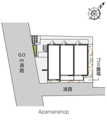 クレイノＹＡＭＡＳＨＩＴＡ[1K/22.61m2]の配置図