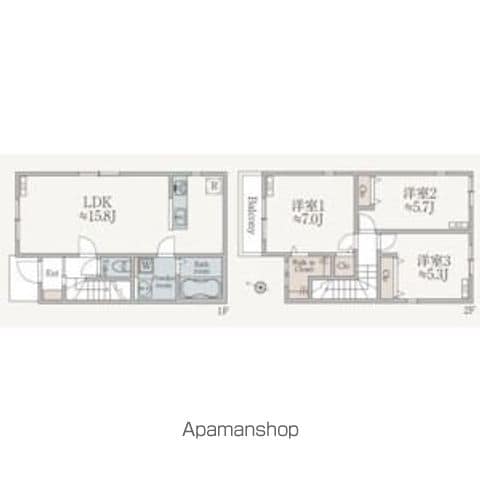 上尾市 2階建 新築の間取り写真