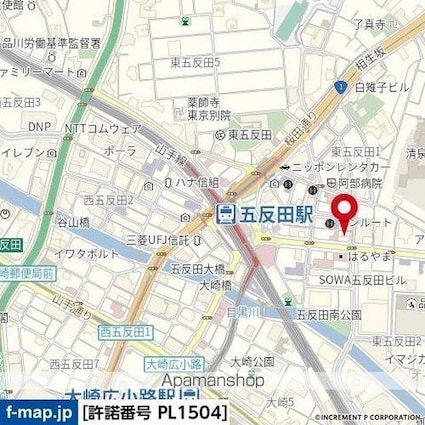 東京都品川区東五反田１丁目[1LDK/36.89m2]の周辺