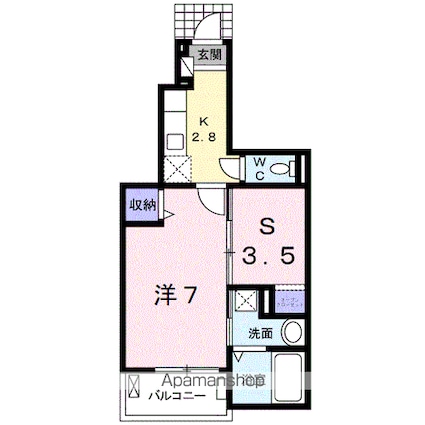 アンジュールＡＲＩＤＡ　Ⅰ[1K/31.65m2]の間取図
