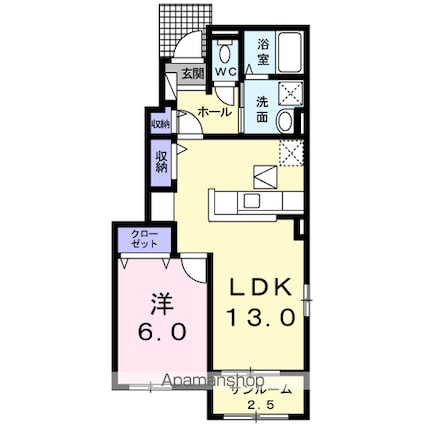 香川県丸亀市土器町西３丁目[1LDK/50.05m2]の間取図