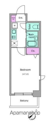 レジディア南行徳[1K/21m2]の間取図