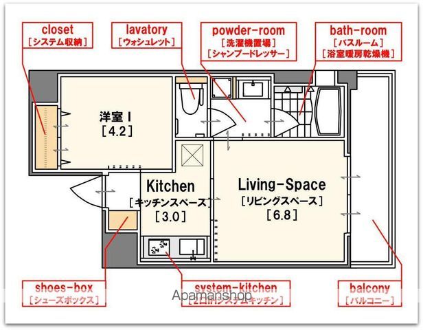 アモーレ本町ウエストの間取り写真