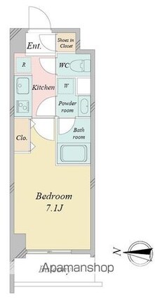 ｍｅＬｉＶ岐阜駅前[1K/24.3m2]の間取図
