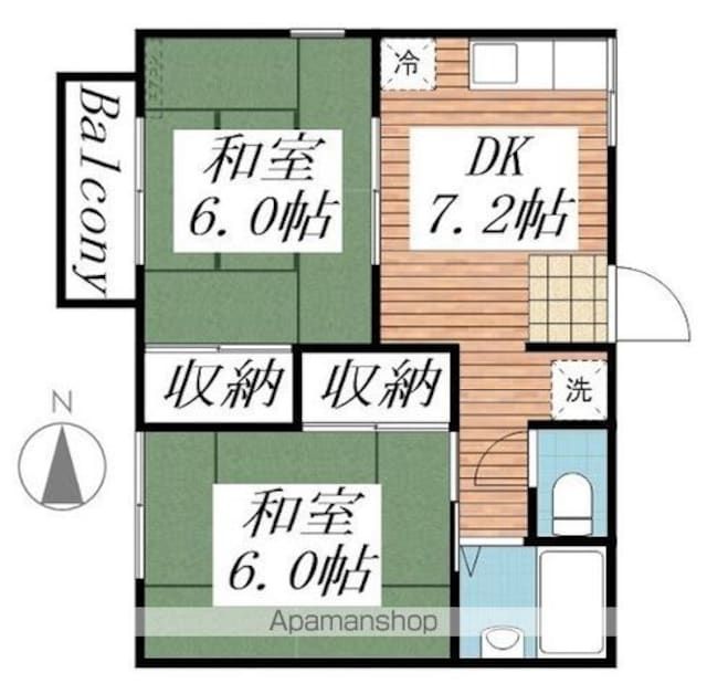 和歌山県和歌山市今福５丁目[2DK/40.35m2]の間取図