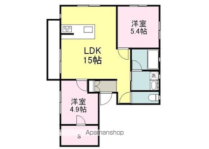 エーリッシュ新涯[2SLDK/56.24m2]の間取図