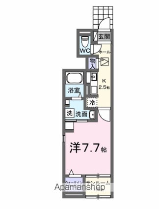 広島県三原市宮浦５丁目[1K/31.66m2]の間取図