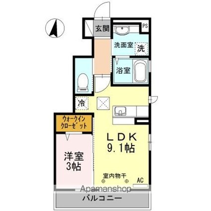 アドバンス[1LDK/32.36m2]の間取図