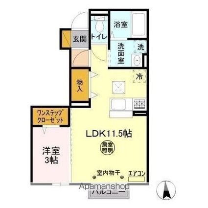 ディアーナⅢ[1LDK/36.6m2]の間取図