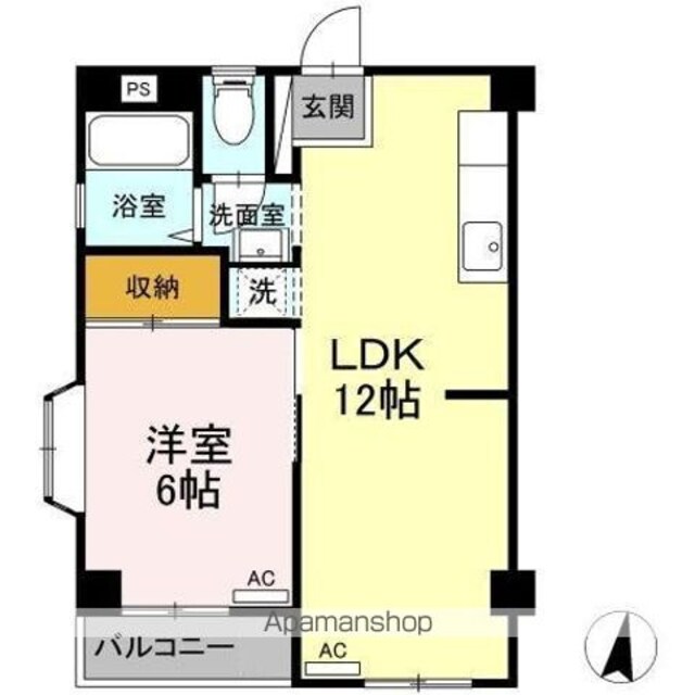 ウェザーベン[1LDK/39.69m2]の間取図