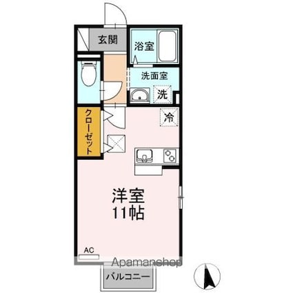 Ｌａ　ｃａｓａ　持田[1R/30.27m2]の間取図