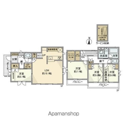 祖師谷戸建[4LDK/101.02m2]の間取図
