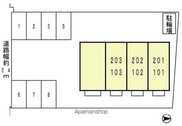 和歌山県和歌山市鷹匠町１丁目[1R/30.03m2]の配置図