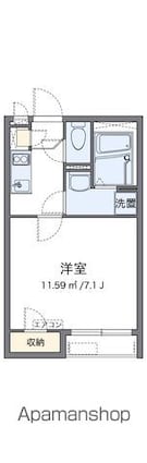 クレイノ西深津[1K/22.28m2]の間取図