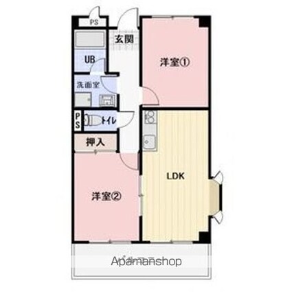 Ｌｉｍｐｉａエスポワール西中田[2LDK/48.6m2]の間取図