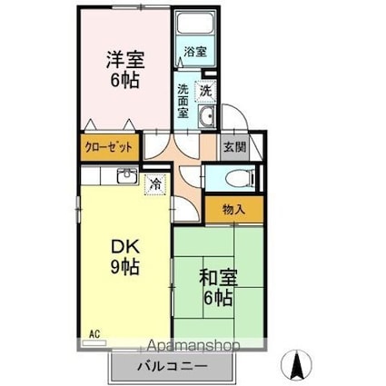 エントピア余戸　Ｂ棟[2DK/50.38m2]の間取図