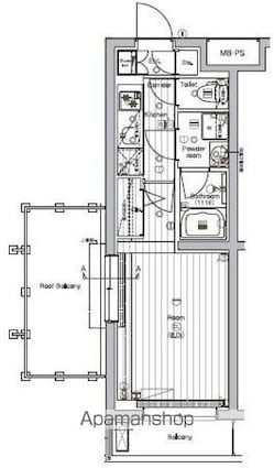 ＰＲＥＭＩＵＭ　ＣＵＢＥ　Ｇ　三軒茶屋[1K/25.52m2]の間取図