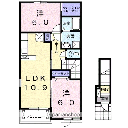 ルルディ　Ａ[2LDK/57.21m2]の間取図