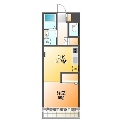 ヱミエール[1DK/32.76m2]の間取図
