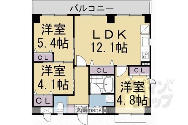 グランドラティス河原町七条の間取り写真