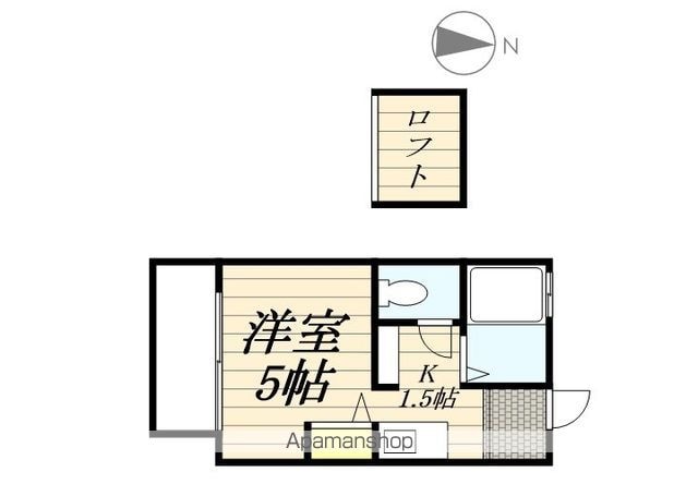 和歌山県和歌山市新中島[1K/20.57m2]の間取図