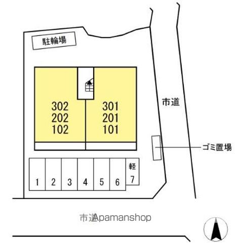 ＴＯＲＩＳＩＡ　Ｔ　ＮＯＲＴＨ 302 ｜ 福岡県福岡市城南区田島１丁目266-1(地-)（賃貸アパート3LDK・3階・74.19㎡） その3