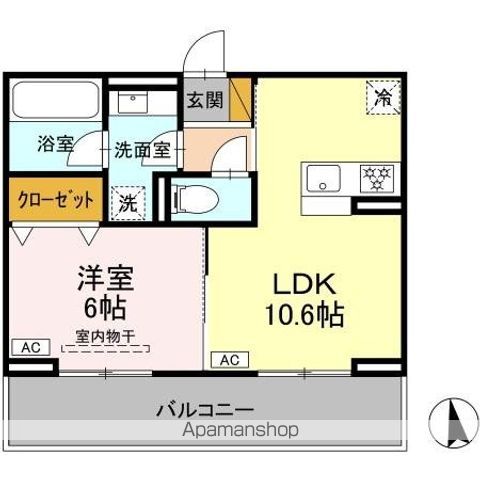 ボヌール殿内 202 ｜ 千葉県松戸市小金原６丁目11-32（賃貸アパート1LDK・2階・40.05㎡） その2